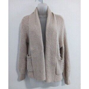 ANTHROPOLOGIE MOTH Cardigan Sweater Womens XS Slouch Beige Grunge Alpaca Boxy